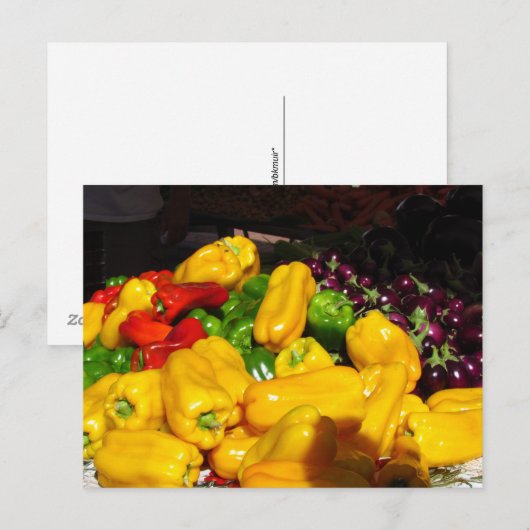 Ansichtkaart - Gele paprika's Briefkaart (Voorkant / Achterkant)