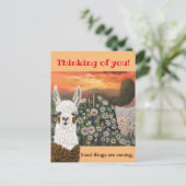 Ansichtkaart. Goede Dingen Komen Mama Llama Postc Briefkaart (Staand voorkant)