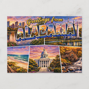 Ansichtkaart Groeten uit Alabama Briefkaart