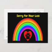 Ansichtkaart Hart Met Poot Regenboog Gecondoleerd  Briefkaart (Voorkant / Achterkant)