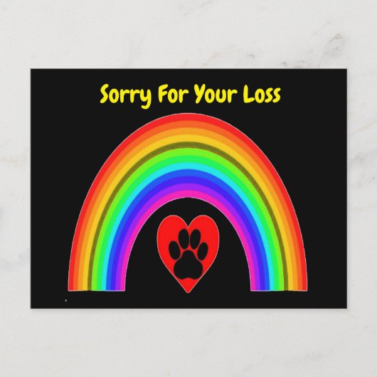 Ansichtkaart Hart Met Poot Regenboog Sterkte Na Uw Briefkaart (Voorkant)