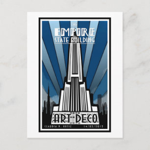 Ansichtkaart - Het Empire State Building Art Deco Briefkaart