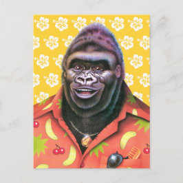 Ansichtkaart ijdele gorilla ontwerp. briefkaart