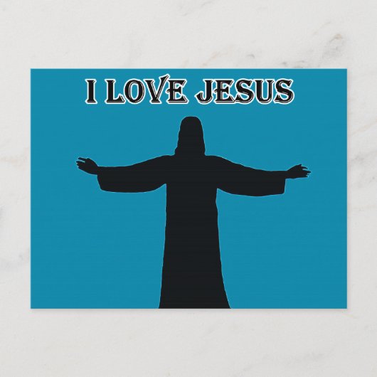 Ansichtkaart ik hou van Jezus Briefkaart (Voorkant)