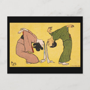 Ansichtkaart - Japanse ukiyo-e lint limbo??? Briefkaart