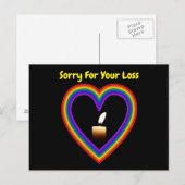 Ansichtkaart Kaars Regenboog Hart Gecondoleerd Met Briefkaart (Voorkant / Achterkant)