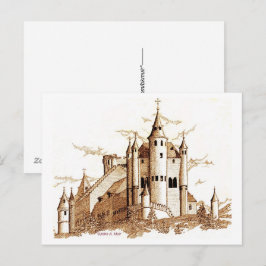 Ansichtkaart - Kasteel in Spanje (sepia) Briefkaart