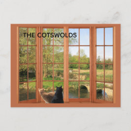 ANSICHTKAART Katten en charmante Cotswolds plattel Briefkaart