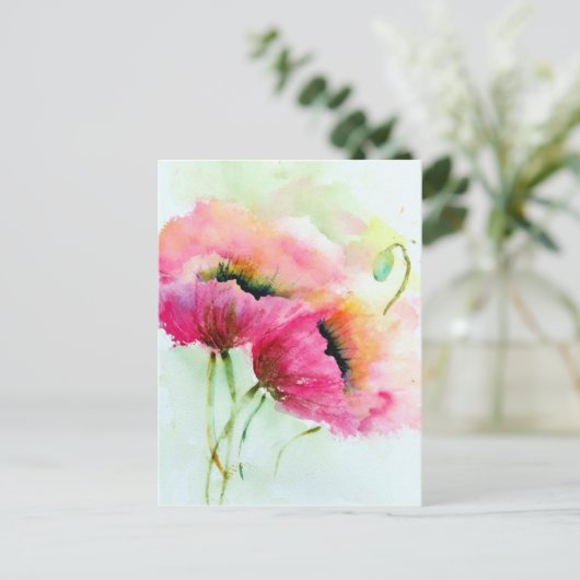 Ansichtkaart - Klaprozen Briefkaart (Staand voorkant)