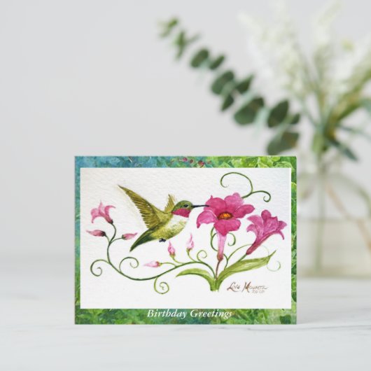 Ansichtkaart Kolibrie Wenskaart Briefkaart (Staand voorkant)