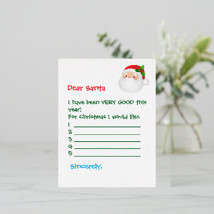 Ansichtkaart - Lieve Sinterklaas, ik zou graag... Folie Feestdagen Briefkaart