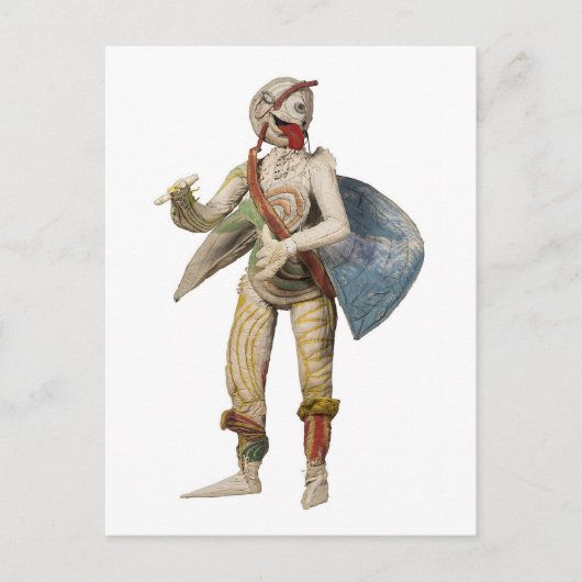 Ansichtkaart - Masker figuur "Bertchen" B (wit) Briefkaart (Voorkant)