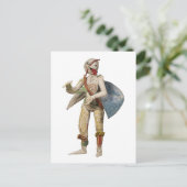 Ansichtkaart - Masker figuur "Bertchen" B (wit) Briefkaart (Staand voorkant)