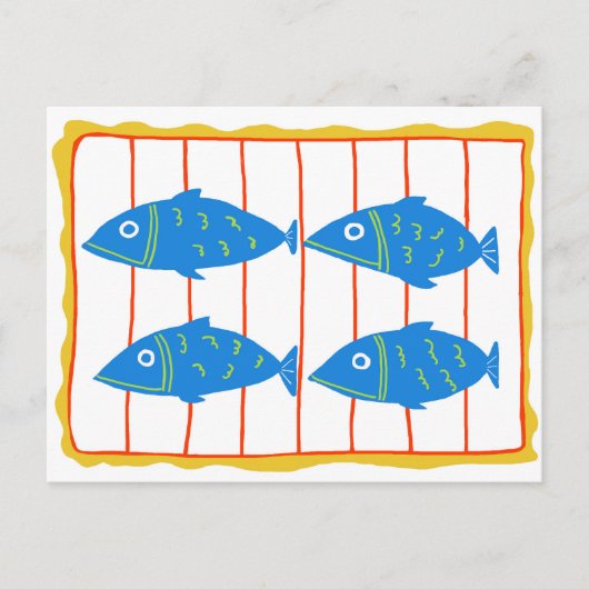 Ansichtkaart met blikvis briefkaart (Voorkant)