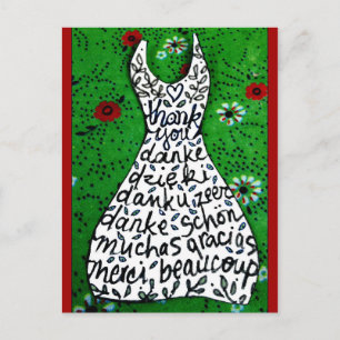 ansichtkaart met dankjewel briefkaart