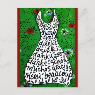 ansichtkaart met dankjewel briefkaart