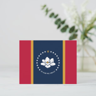 Ansichtkaart met de vlag van de staat Mississippi, Briefkaart