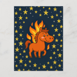 Ansichtkaart met een rode paarden briefkaart