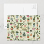 Ansichtkaart met gewas in pot voor herstel briefkaart (Voorkant / Achterkant)