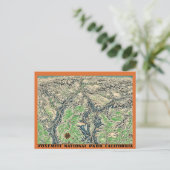 Ansichtkaart met kaart van Yosemite (Staand voorkant)