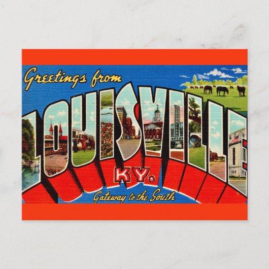 Ansichtkaart met Louisville KY-groet Briefkaart (Voorkant)