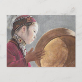 Ansichtkaart met mijn pastel van Afghaans meisje Briefkaart