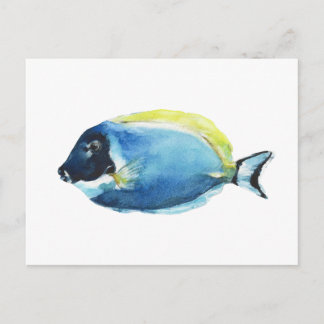 Ansichtkaart met poederblauwe tang briefkaart