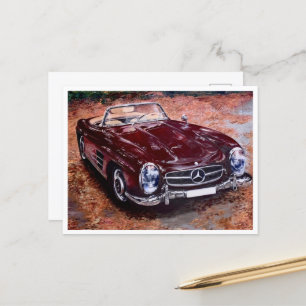 Ansichtkaart met retro vintage zwart autoschilderi briefkaart