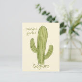 Ansichtkaart met Saguaro Cactus. Briefkaart (Staand voorkant)