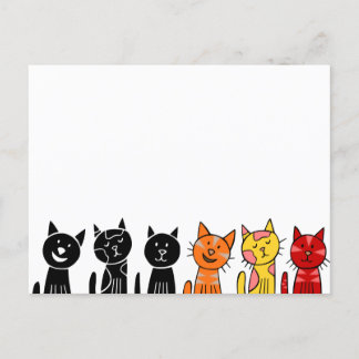 Ansichtkaart met schattige katten briefkaart
