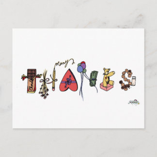 Ansichtkaart met veel dank briefkaart