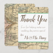 Ansichtkaart met vintage kaart bedankt (Voorkant / Achterkant)