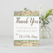 Ansichtkaart met vintage kaart bedankt (Staand voorkant)