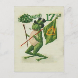 Ansichtkaart met vintage kikker en knots voor St. Briefkaart