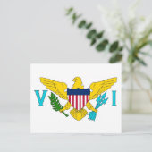 Ansichtkaart met vlag van Amerikaanse Maagdeneilan Briefkaart (Staand voorkant)