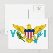 Ansichtkaart met vlag van Amerikaanse Maagdeneilan Briefkaart (Voorkant / Achterkant)