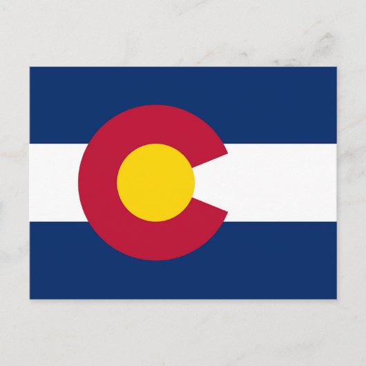 Ansichtkaart met vlag van de staat Colorado - USA Briefkaart (Voorkant)