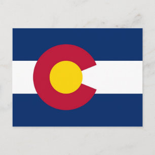 Ansichtkaart met vlag van de staat Colorado - VS Briefkaart