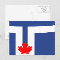 Ansichtkaart met Vlag van Toronto, Canada