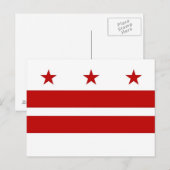 Ansichtkaart met Vlag van Washington DC- VS Briefkaart (Voorkant / Achterkant)