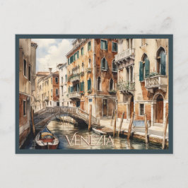 ANSICHTKAART Mooie aquarel van Venetië Reizen Briefkaart