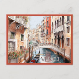 ANSICHTKAART Mooie aquarel van Venetië Reizen Briefkaart