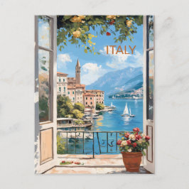 ANSICHTKAART Mooie waterverfschildering van Italië Briefkaart