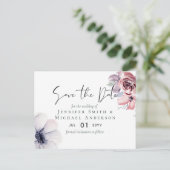 Ansichtkaart Navy Blauwe Koraal Bloemen Bewaar de  Briefkaart (Staand voorkant)