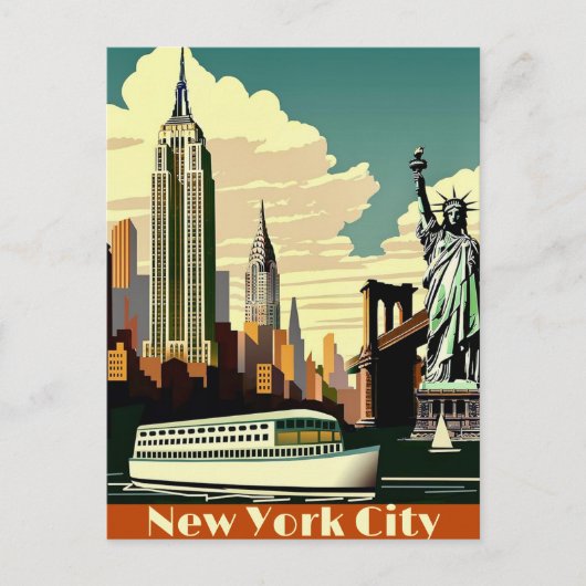 Ansichtkaart New York City Skyline Briefkaart (Voorkant)