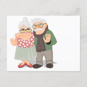 Ansichtkaart oma en opa briefkaart