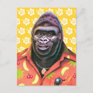 Ansichtkaart ontwerp van ijdele gorilla. briefkaart