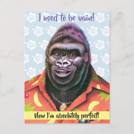 Ansichtkaart ontwerp van ijdele gorilla. briefkaart