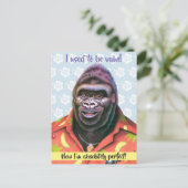 Ansichtkaart ontwerp van ijdele gorilla. briefkaart (Staand voorkant)