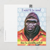 Ansichtkaart ontwerp van ijdele gorilla. briefkaart (Voorkant / Achterkant)
